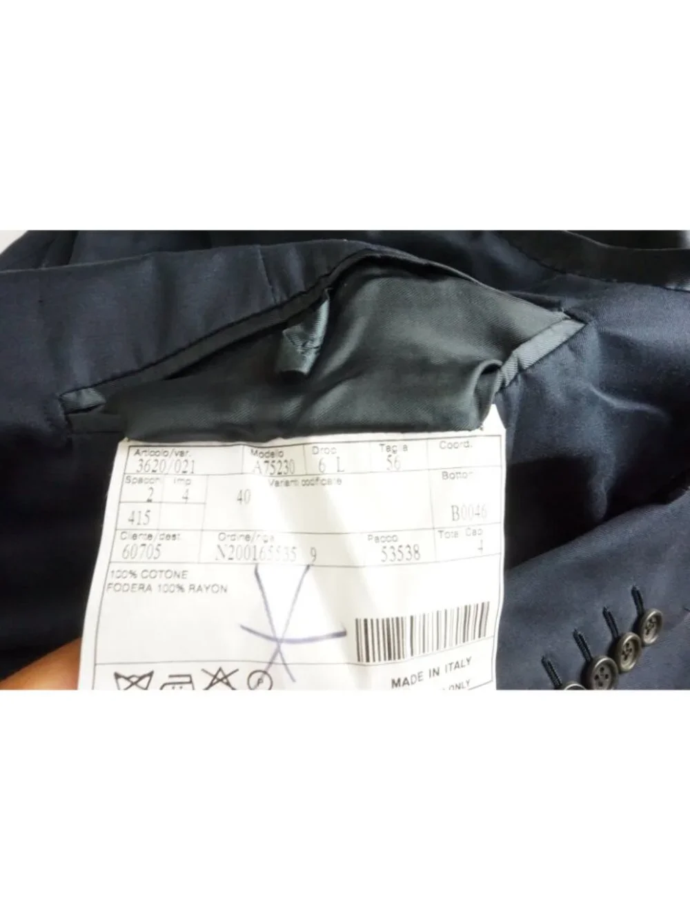 Burberry London Blue 100% Cotton 2 Pc Suit Jacket Pants 46L US BRAND NEW